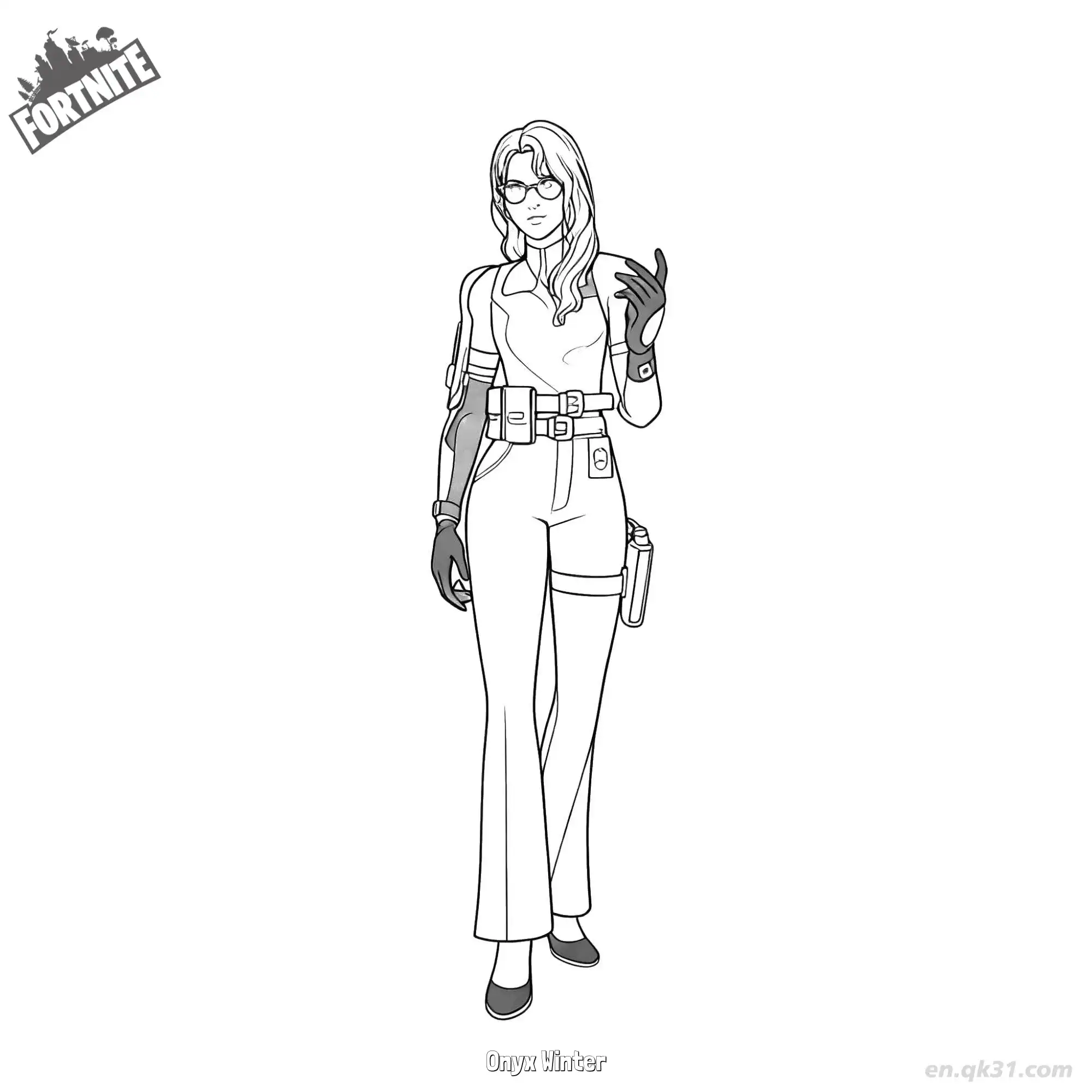 免费 玛瑙冬装 02简笔画 素描 涂鸦 - 免费可打印堡垒之夜 下载PDF 简笔画涂色页